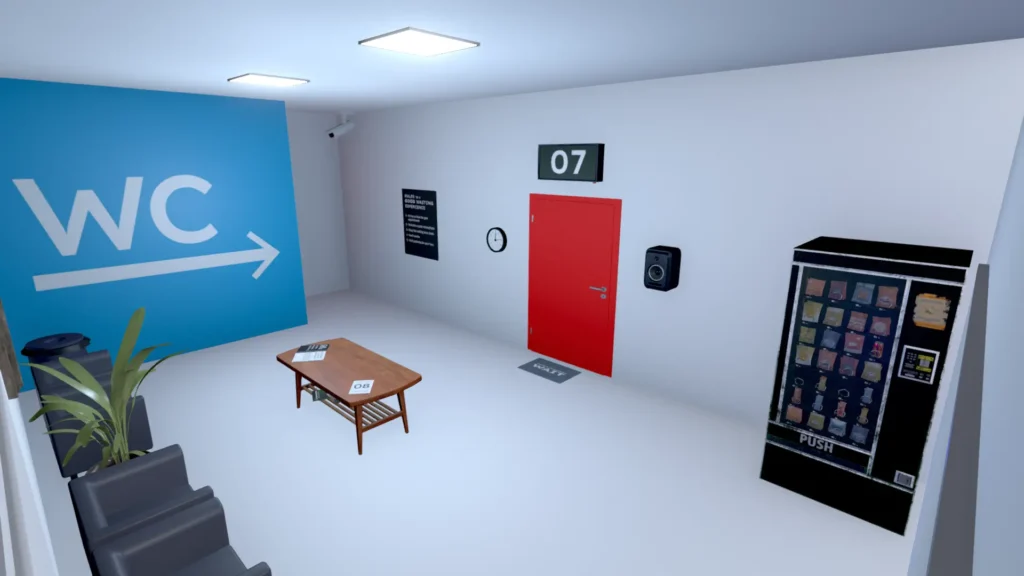 Imagen de la sala de espera en la que se desarrolla el juego