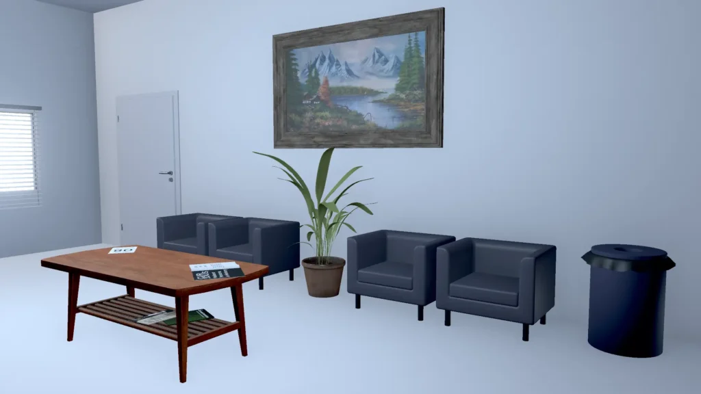 Imagen de la sala de espera en la que se desarrolla el juego